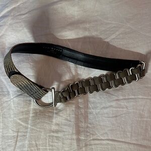SUZI ROHER, Small green faux snake skin belt